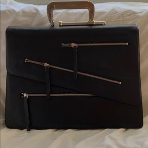 Bodhi black leather modern Attache